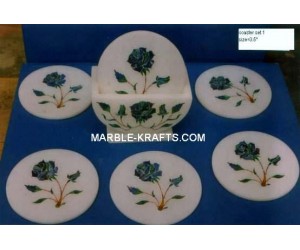 Marble inlay coaster set 3.5" Cs-1